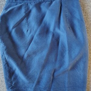 Arbor Creek Blue Silk Pencil Skirt Knee Length Women's Size M